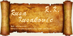 Rusa Kušaković vizit kartica